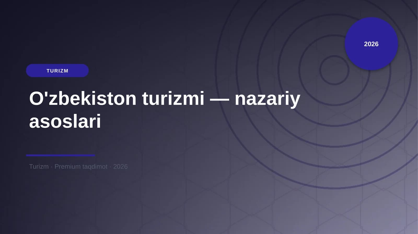 O'zbekiston turizmi — nazariy asoslari