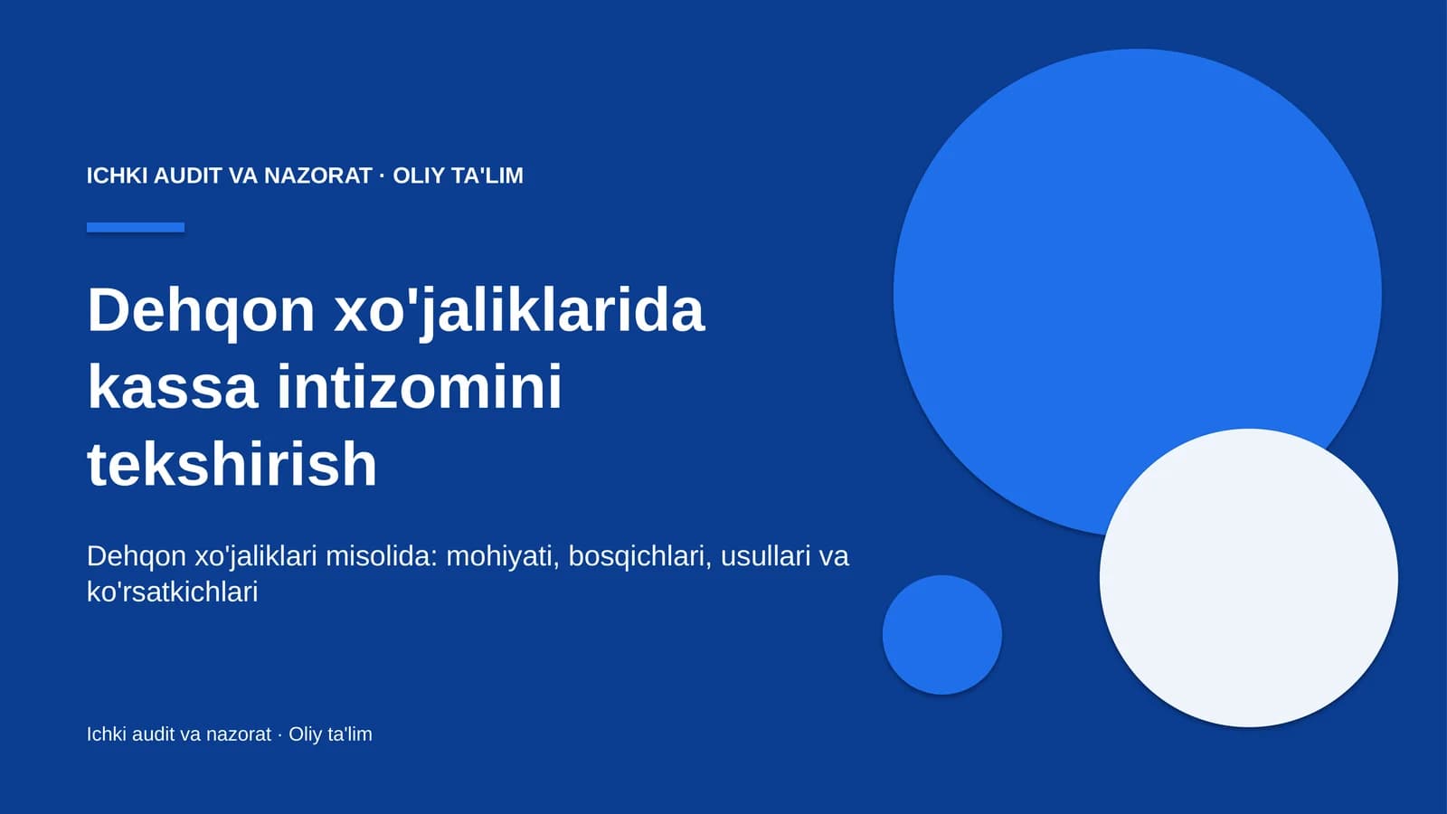 Dehqon xo'jaliklarida kassa intizomini tekshirish