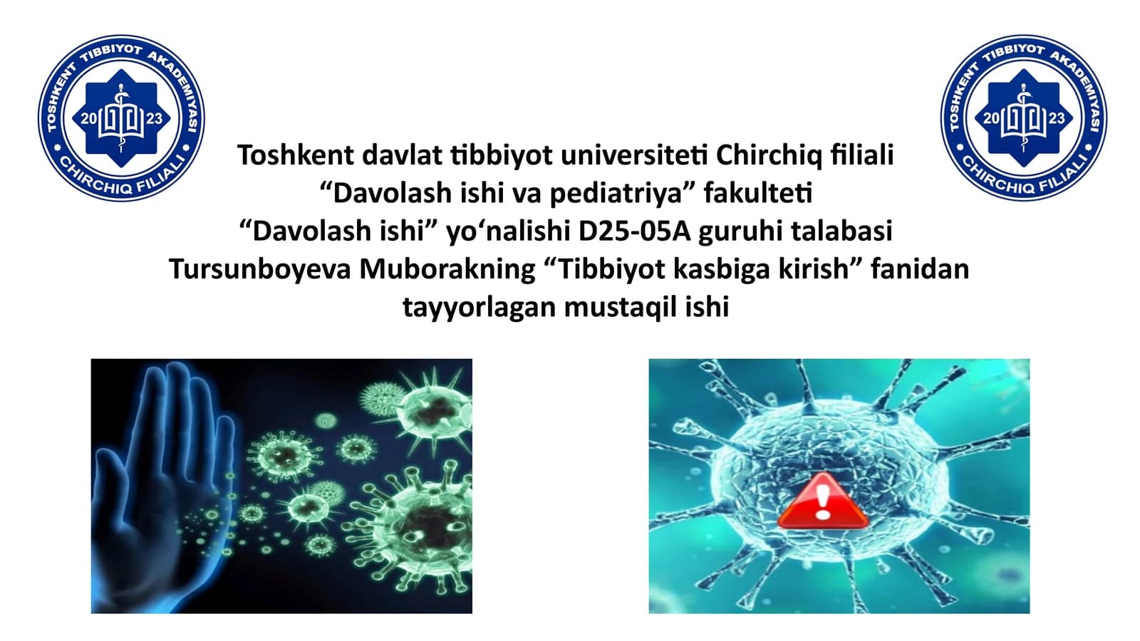 tibbiyot kasbiga kirish
