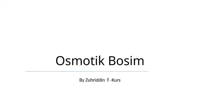 Osmotik Bosim