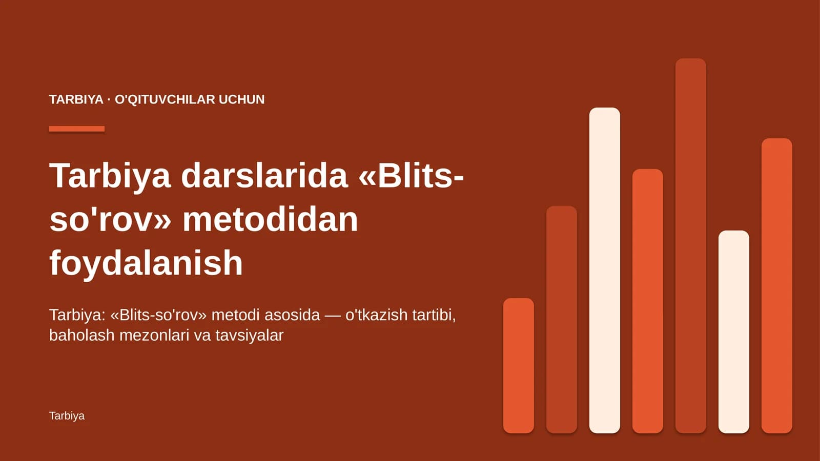 tarbiya darslarida blits so'rov metodidan foydalanish 3802