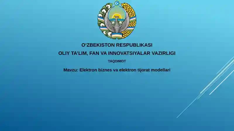 Elektronbiznes va elektrontijorat modellari