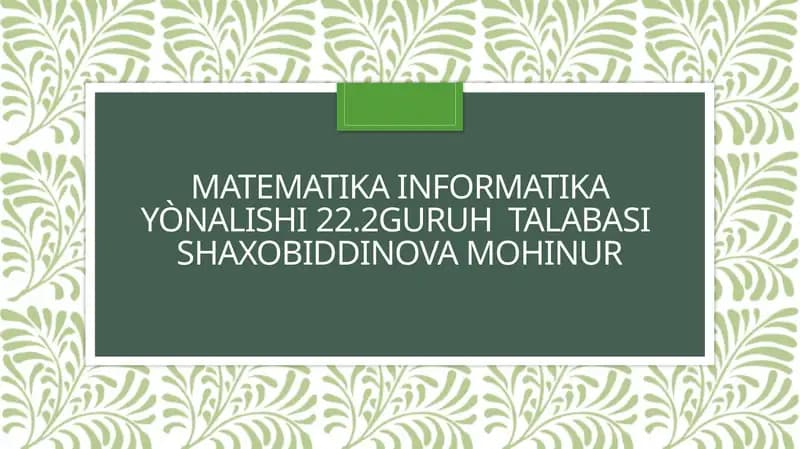 Tub va murakkab sonlar