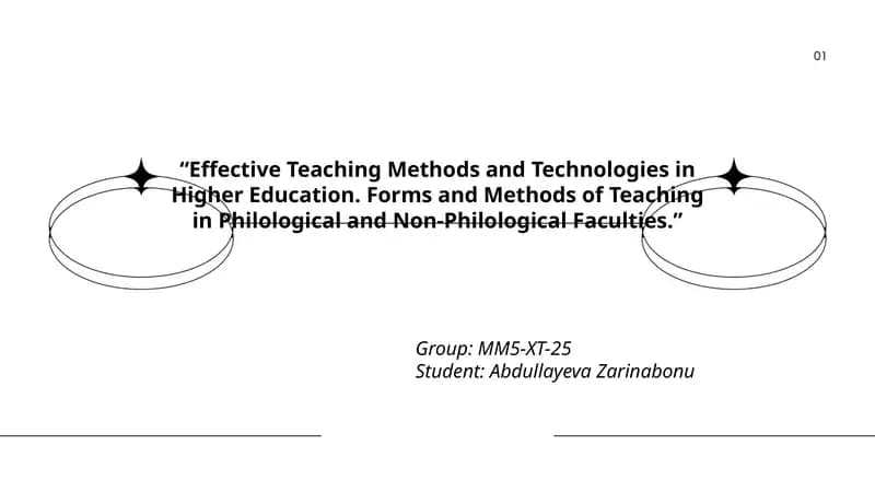 Effective Teaching Methods and Technologies in Higher Education