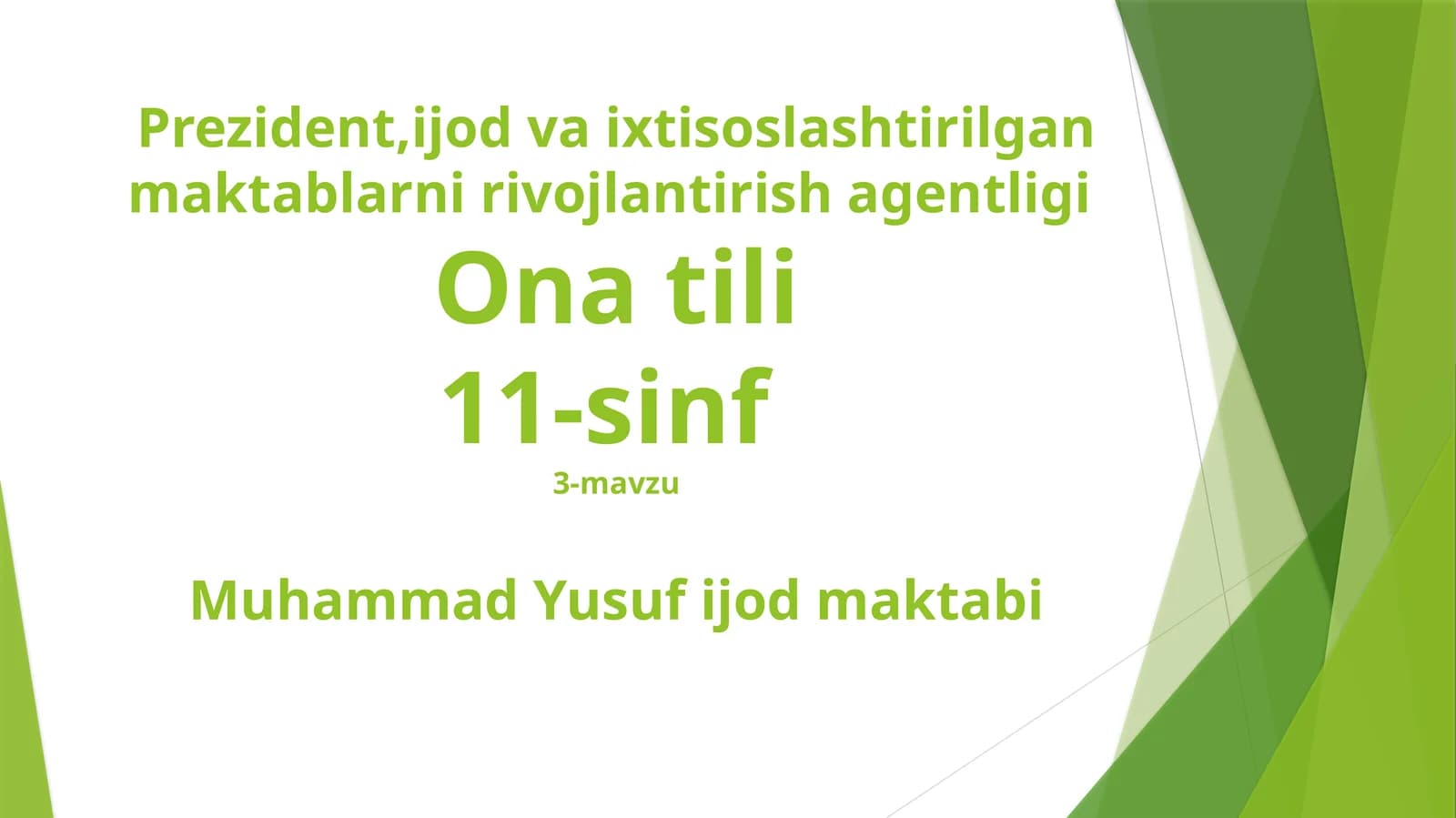 Muhammad Yusuf ijod maktabi