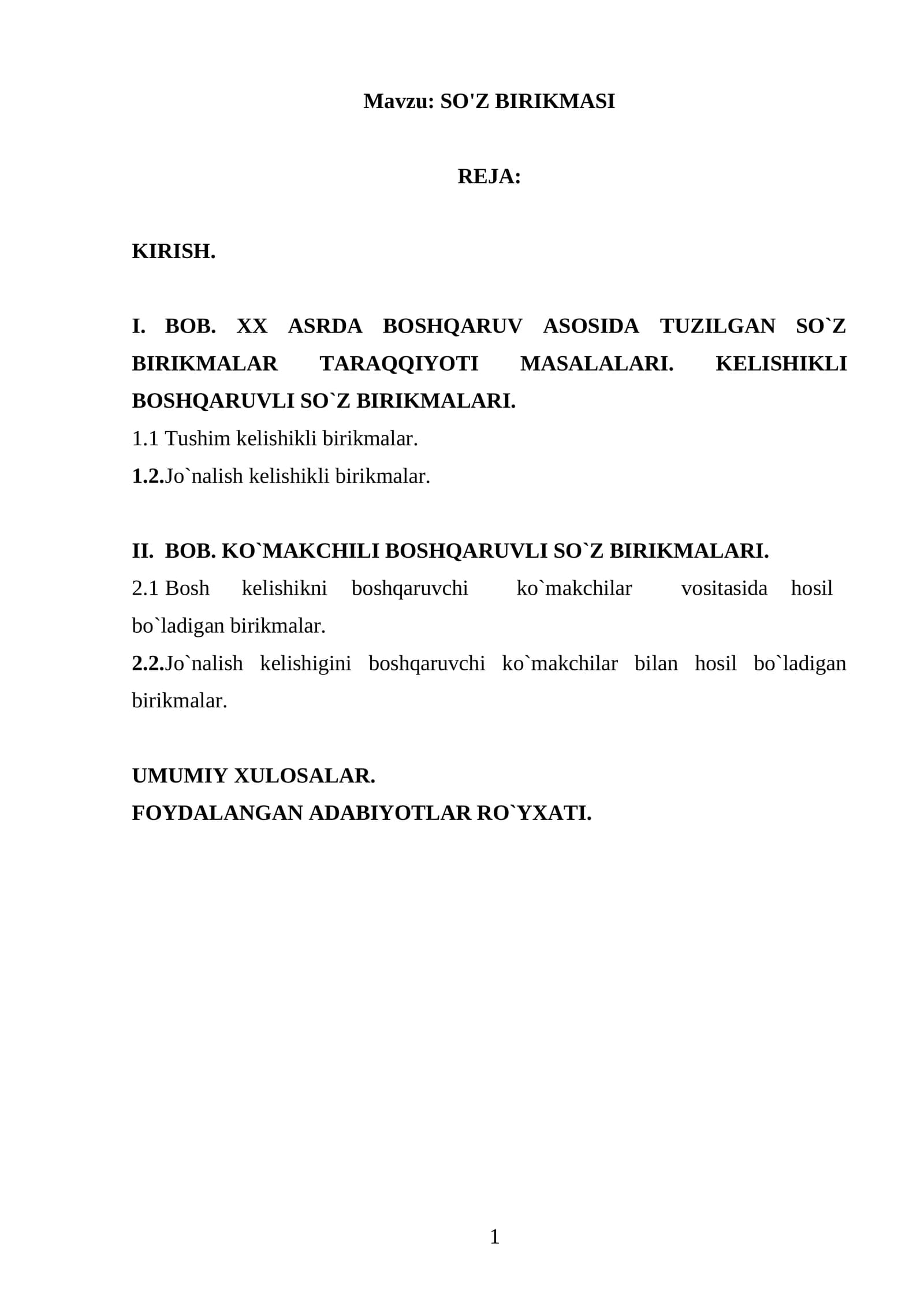 SO'Z BIRIKMASI