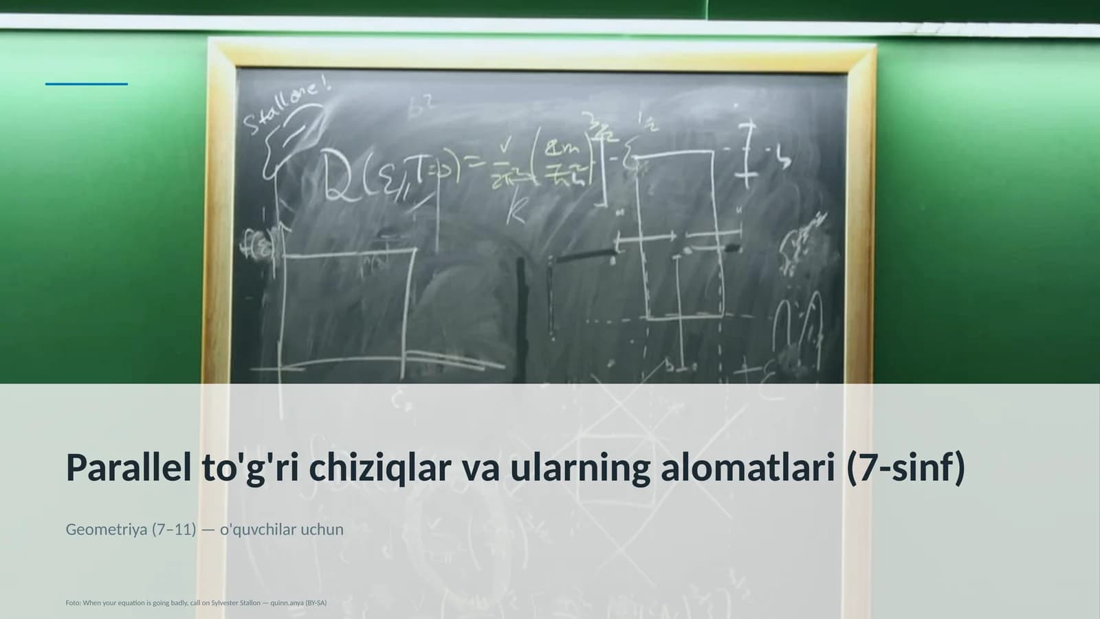 Parallel to'g'ri chiziqlar va ularning alomatlari (7-sinf)
