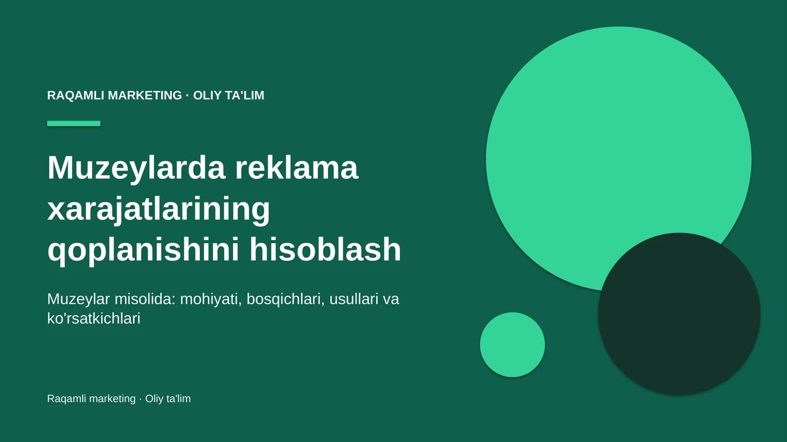 muzeylarda reklama xarajatlarining qoplanishini hisoblash 2063