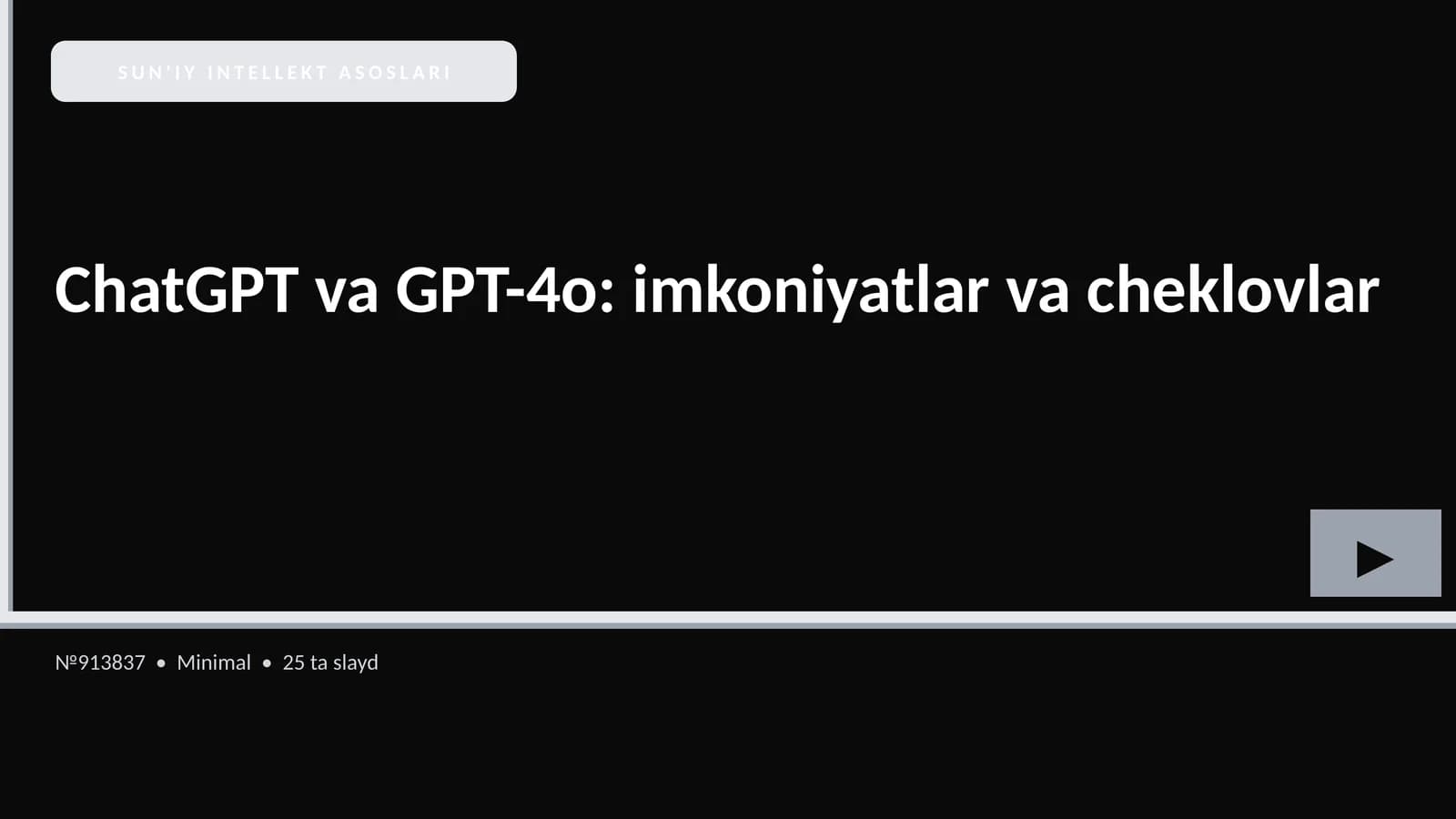 SUN'IY INTELLEKT ASOSLARI