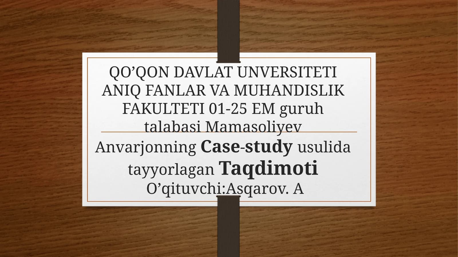 Ceys Study usulida taqdimot