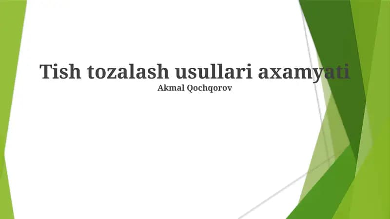 Tish tozalash usullari axamyati