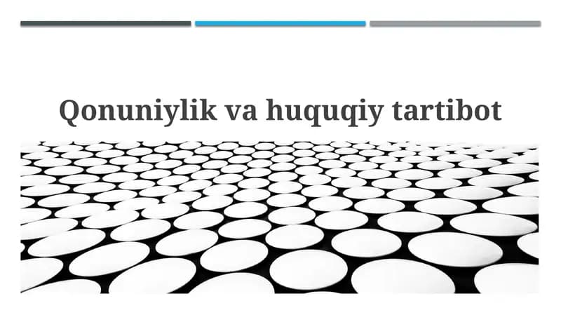 Qonuniylik va Huquq Tartiboti Asoslari