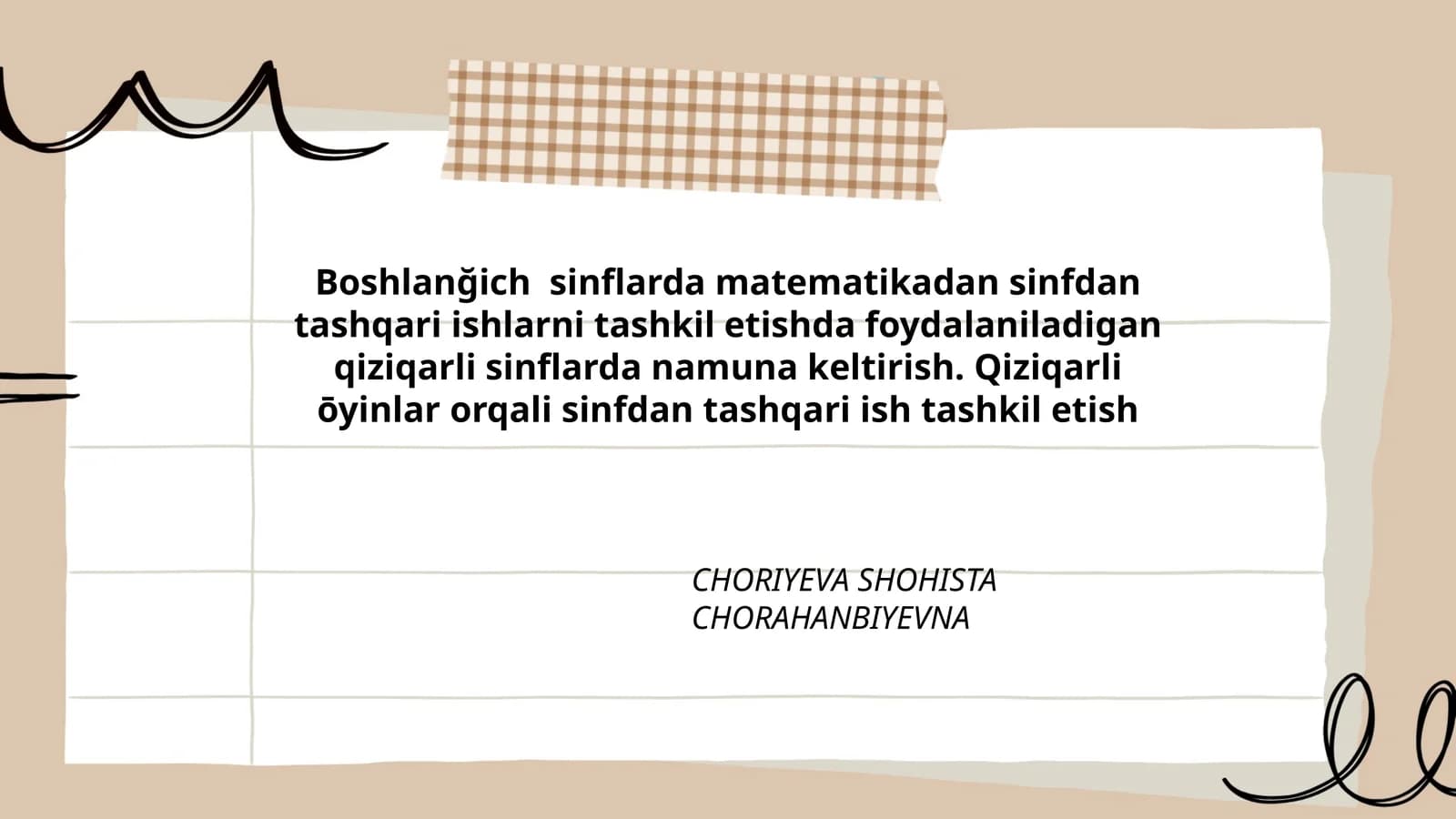 Qiziqarli sinflarda matematika