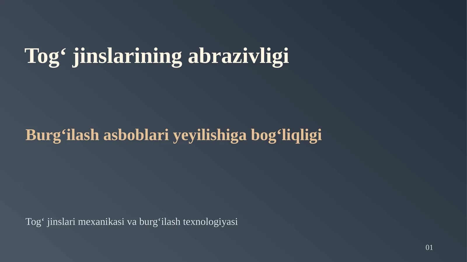 Tog‘ jinslarining abrazivligi