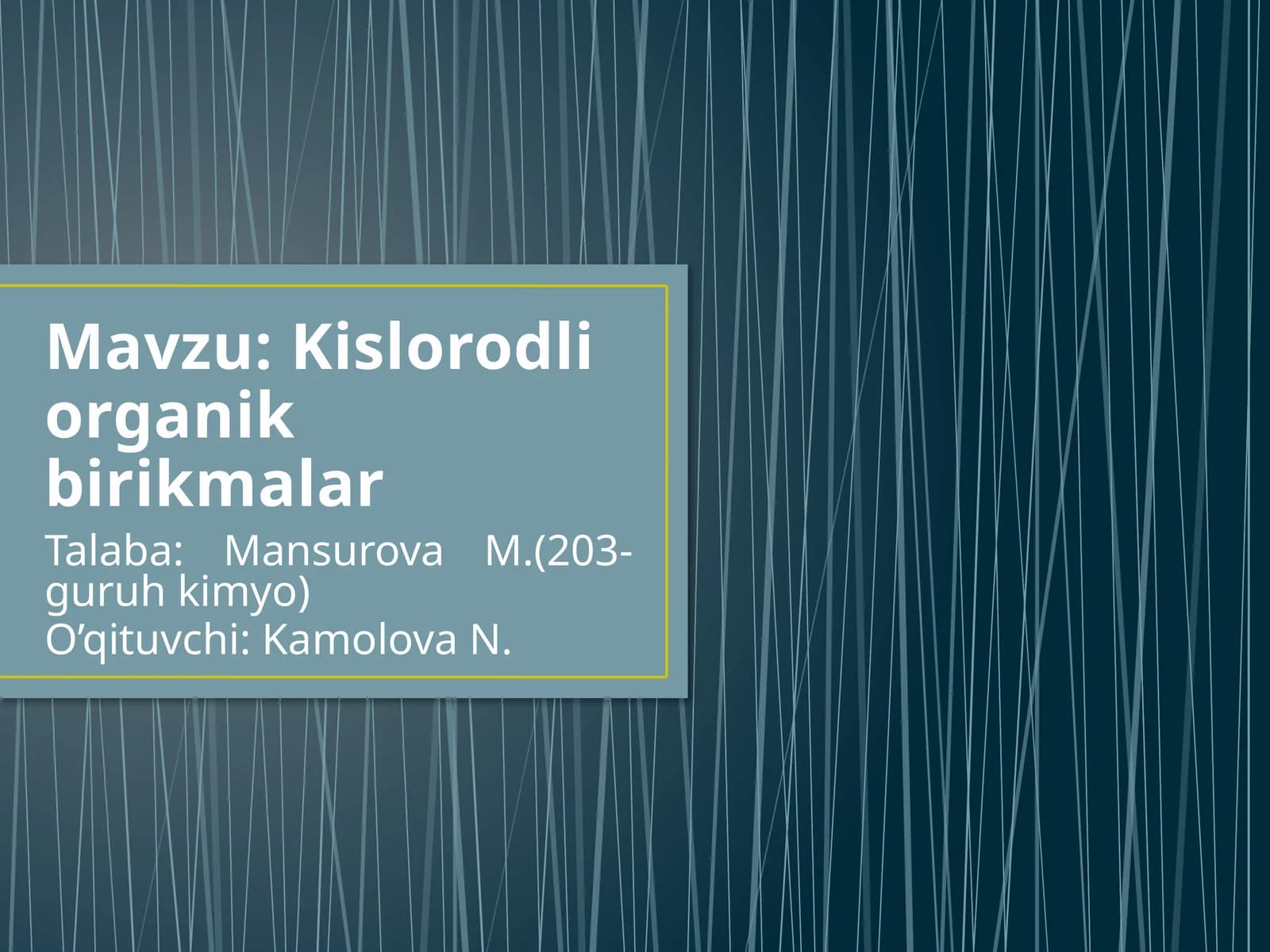 Kislorodli organik birikmalar