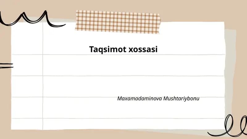 Taqsimot xossasi