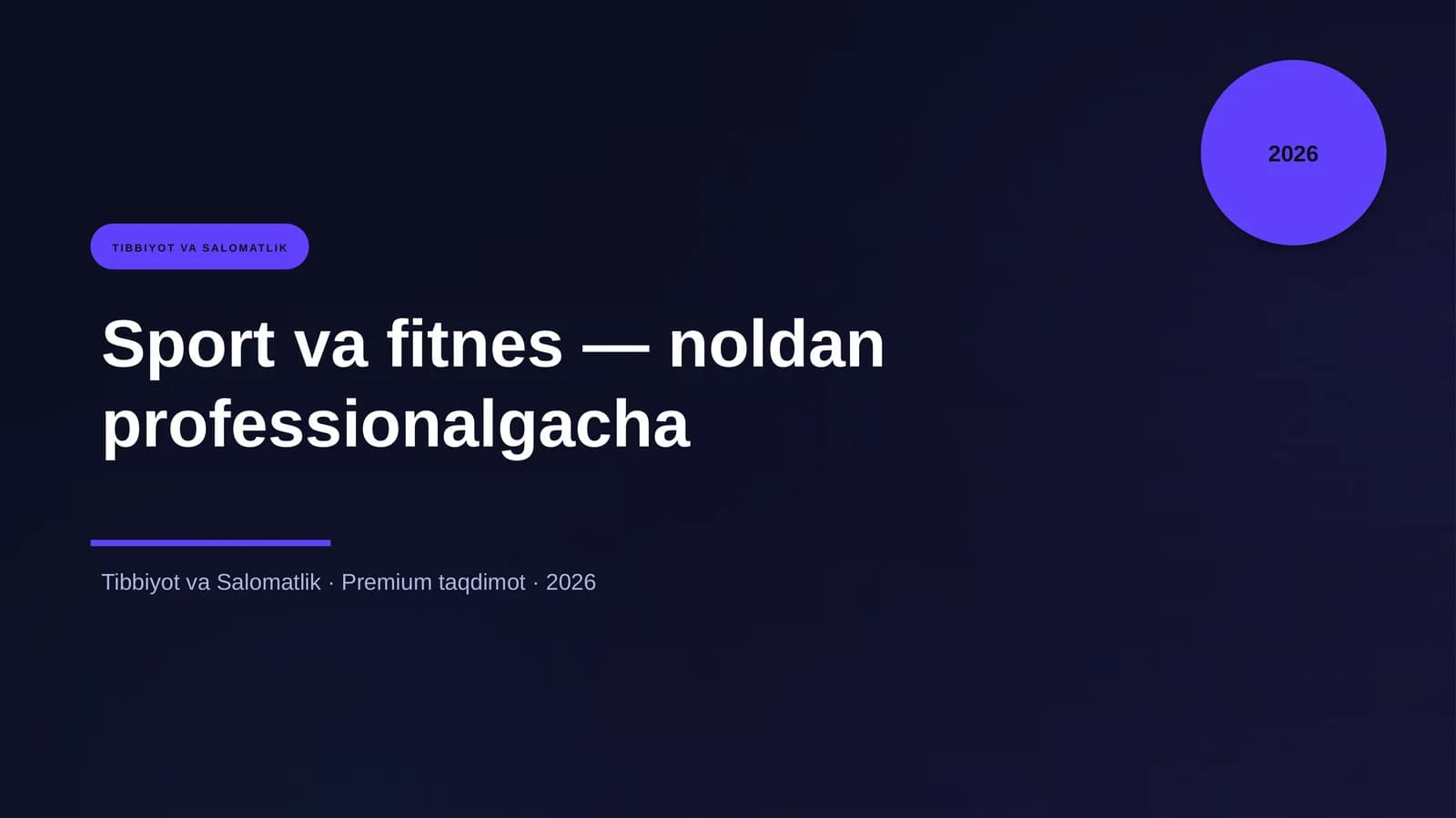 Sport va fitnes — noldan professionalgacha