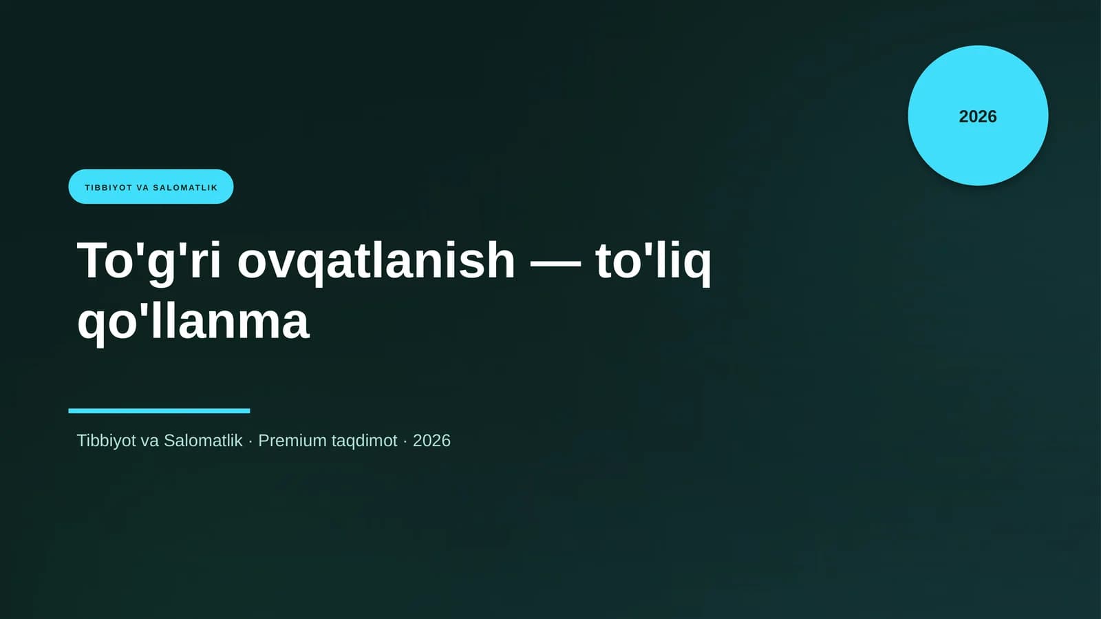 To'g'ri ovqatlanish — to'liq qo'llanma