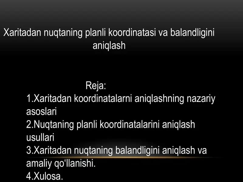Xaritadan koordinatalarni aniqlash