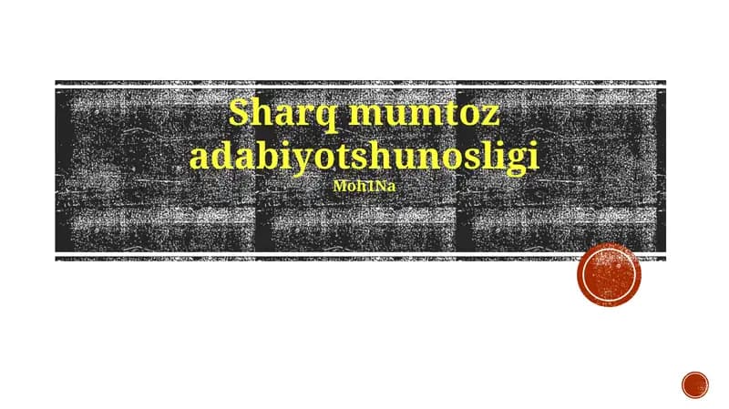 Sharq mumtoz adabiyotshunosligi