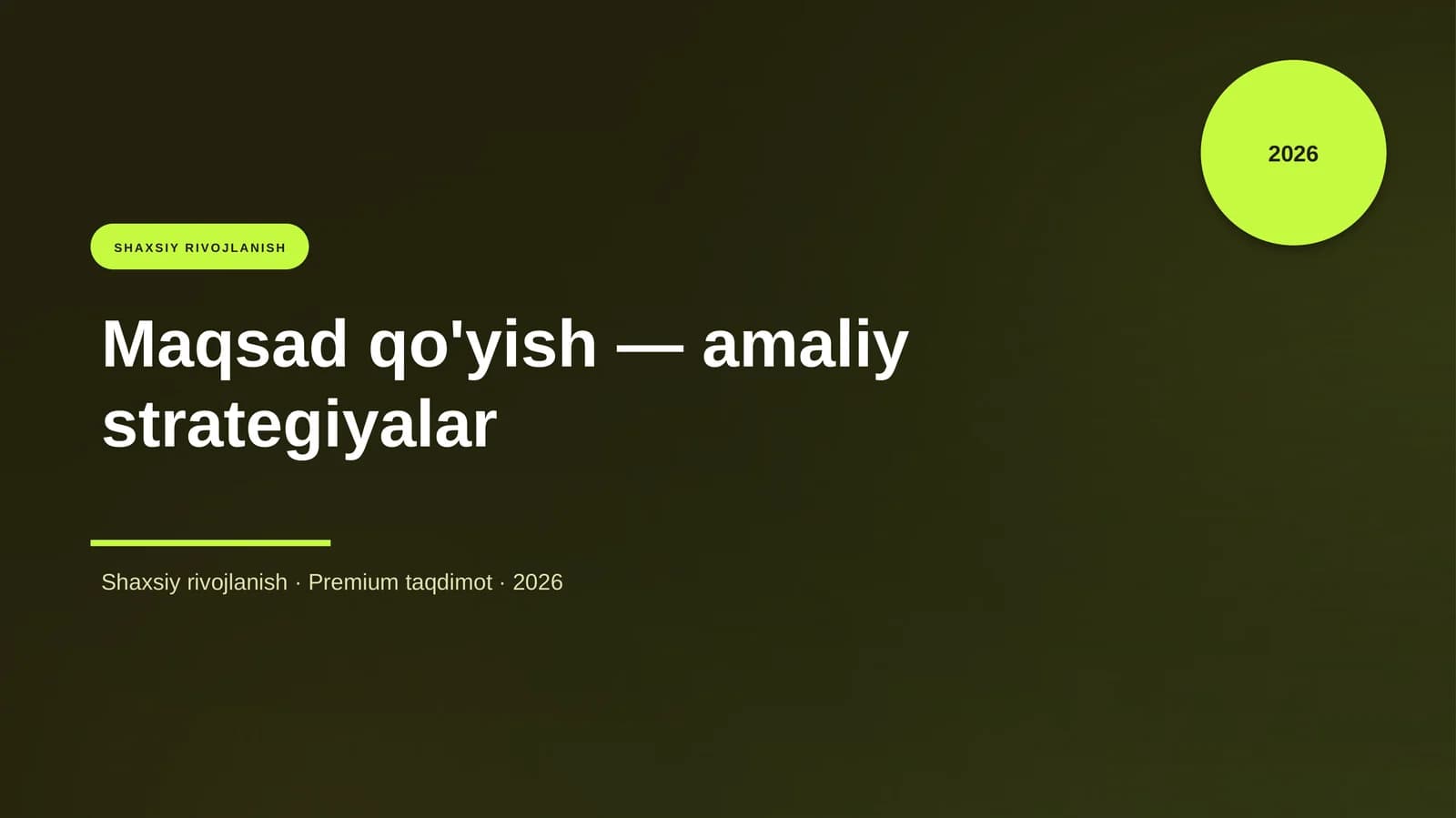 Maqsad qo'yish — amaliy strategiyalar