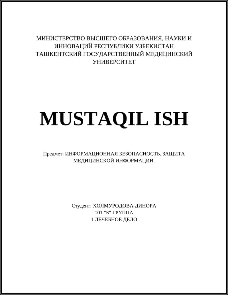 MUSTAQIL ISH