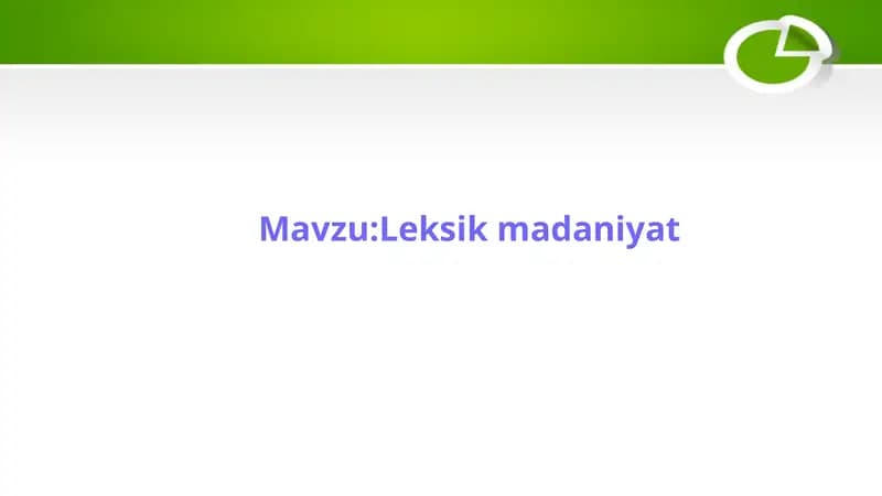 Leksik madaniyat