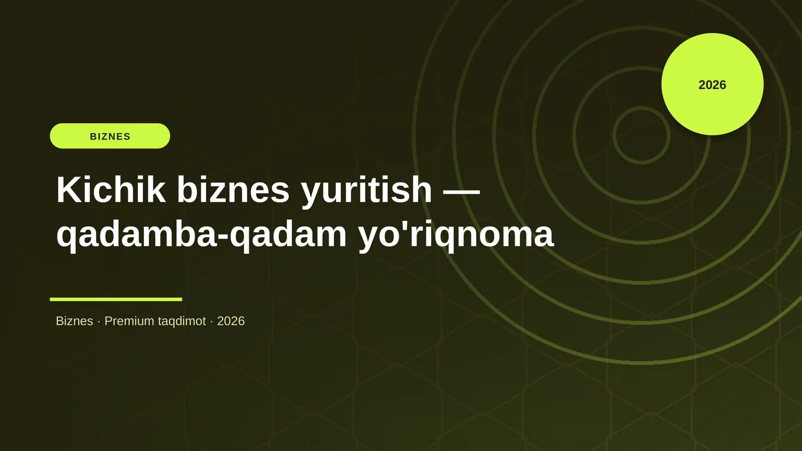 Kichik biznes yuritish — qadamba-qadam yo'riqnoma