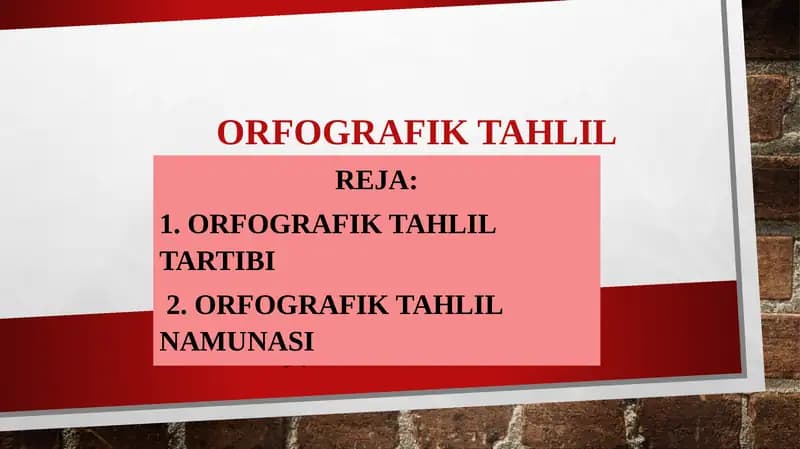 Orfografik tahlil