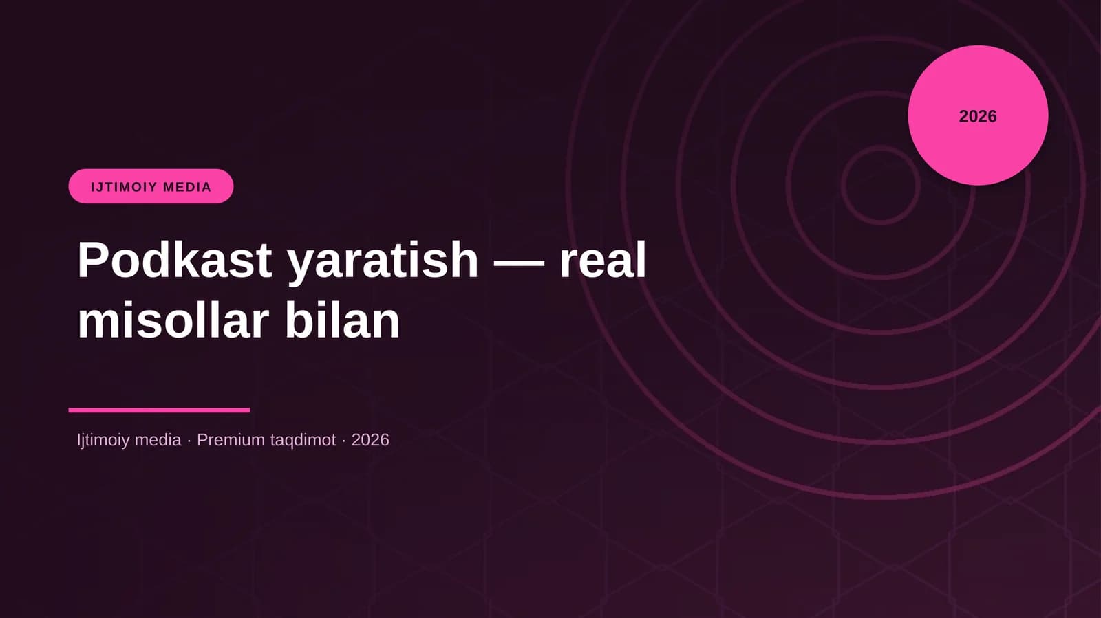 Podkast yaratish — real misollar bilan