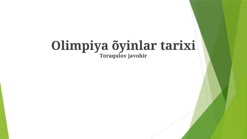 Olimpiya õyinlar tarixi