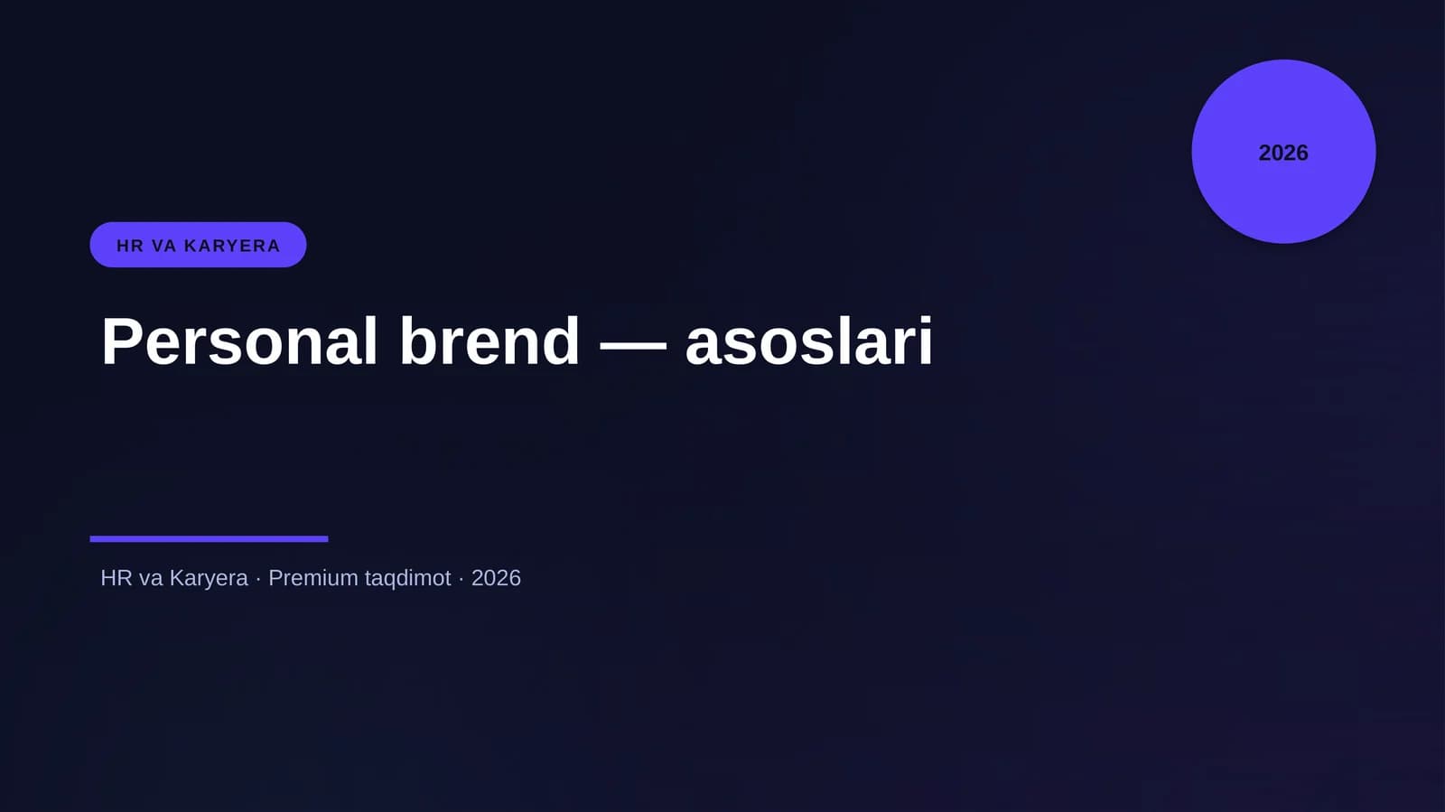 Personal brend — asoslari