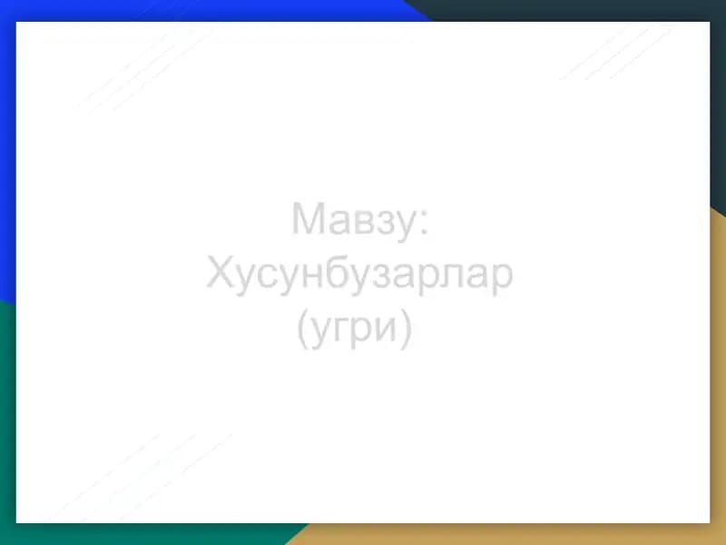 Хусунбузарлар (угри)