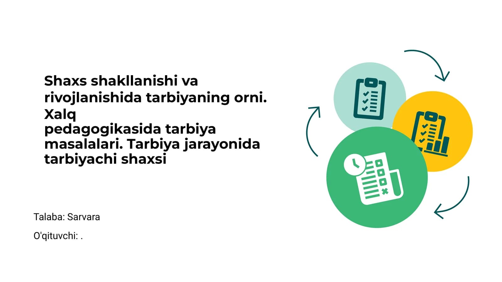 Shaxs shakllanishining asosiy prinsiplari
