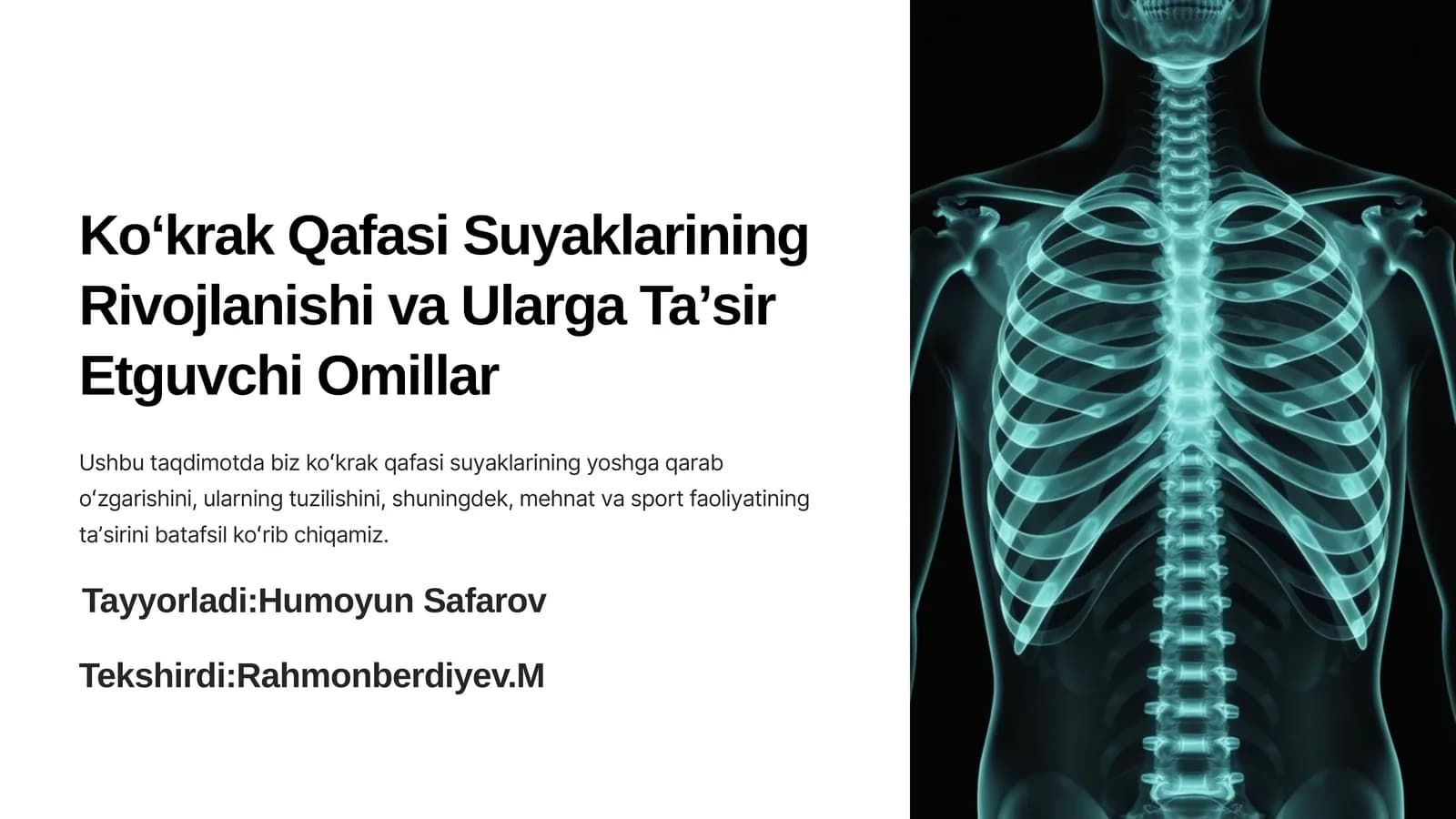 Koʻkrak Qafasi Suyaklarining Rivojlanishi va Ularga Taʼsir Etguvchi Omillar