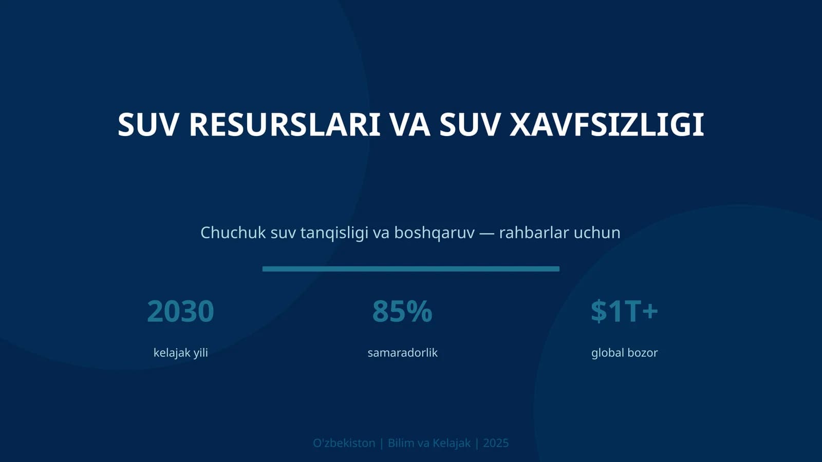 Chuchuk suv tanqisligi va boshqaruv — rahbarlar uchun