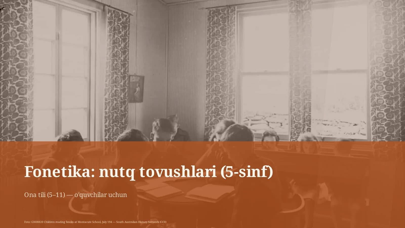 Fonetika: nutq tovushlari (5-sinf)
