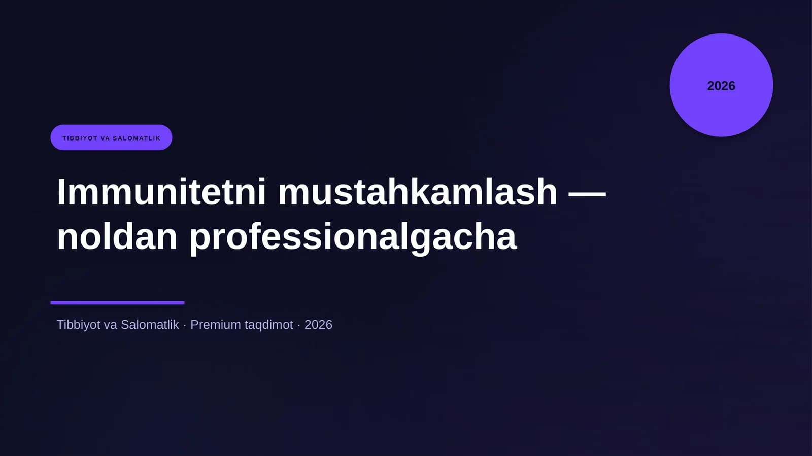 Immunitetni mustahkamlash — noldan professionalgacha