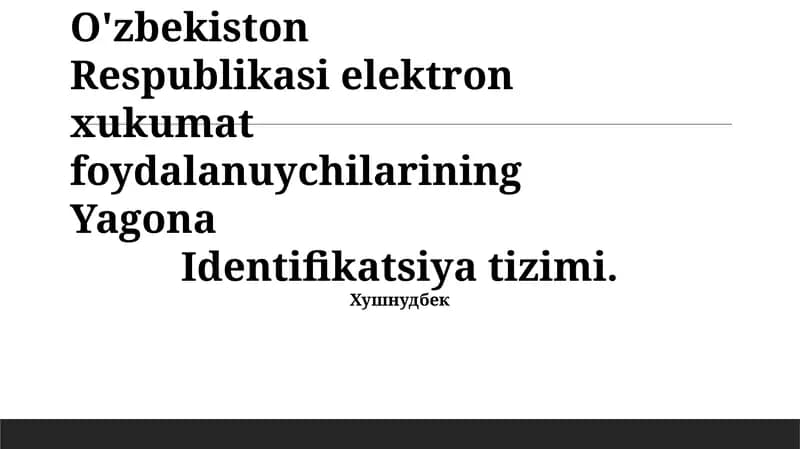 Yagona Identifikatsiya tizimi