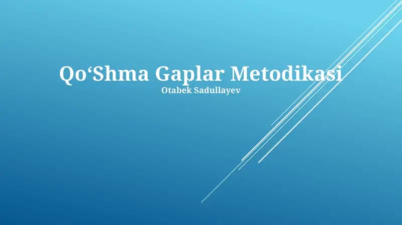 Qo‘Shma Gaplar Metodikasi
