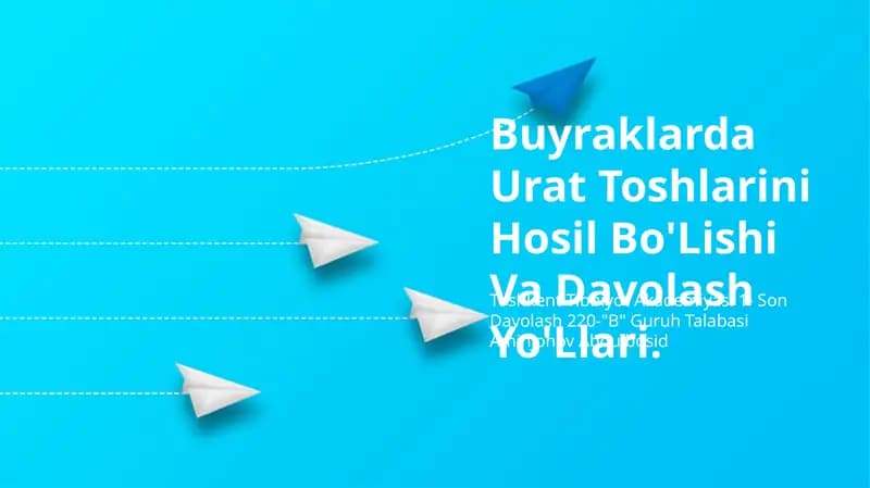 Urat Toshlarini Hosil Bo'Lishi Va Davolash Yo'Llari