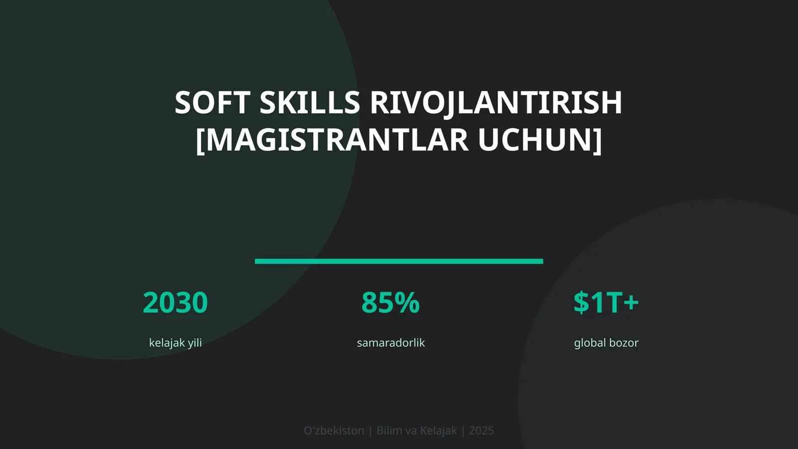 Soft skills rivojlantirish [magistrantlar uchun]