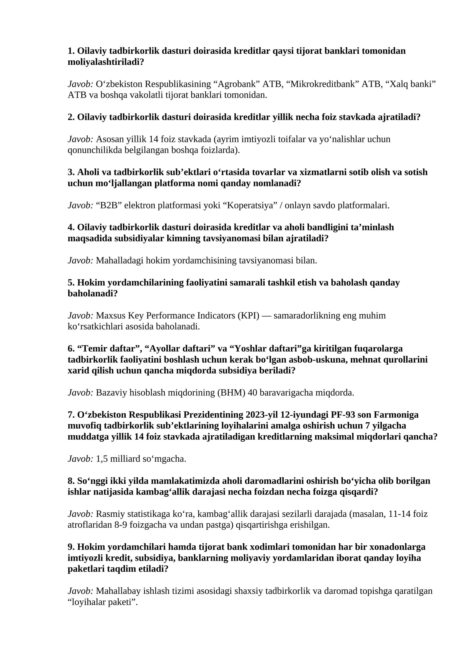 AGROS suhbat savollari javobi bn 2026 (Hokim yordamchilari) uchun