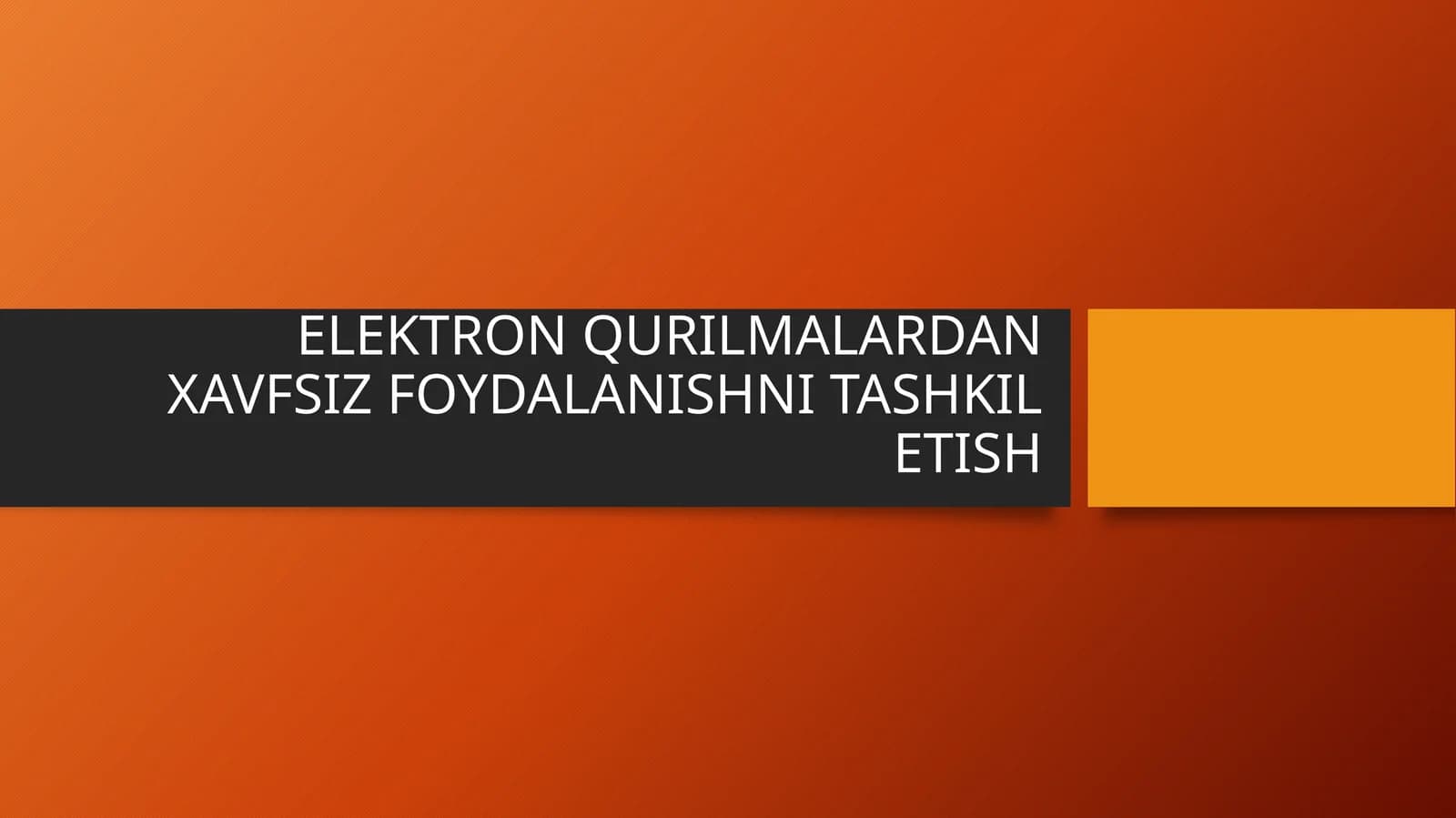 hayot faoliyati xavfsizligi