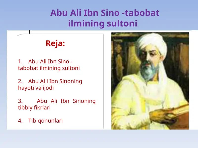 Abu AliIbnSino -tabobatilminingsultoni