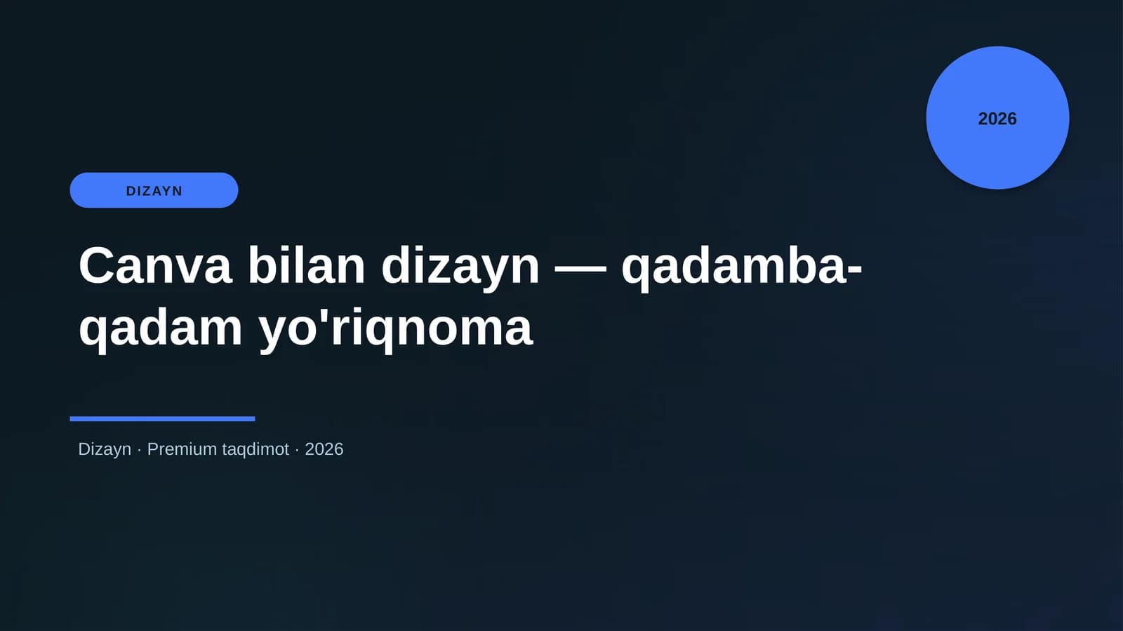 Canva bilan dizayn — qadamba-qadam yo'riqnoma