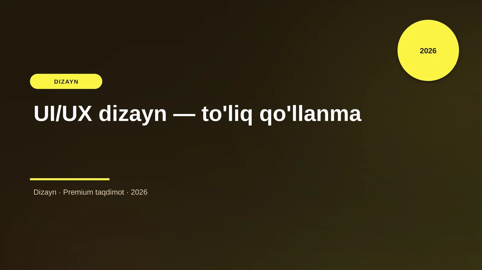 UI/UX dizayn – to'liq qo'llanma