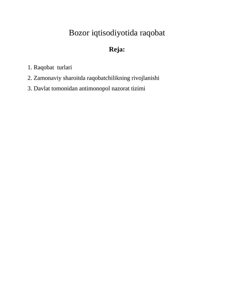 Raqobat turlari