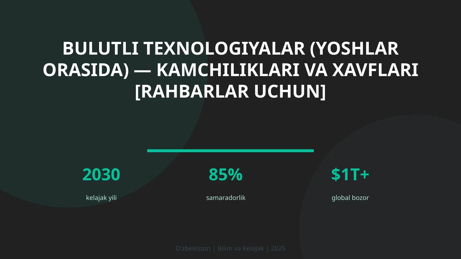Bulutli texnologiyalar (yoshlar orasida) — kamchiliklari va xavflari [rahbarlar uchun]