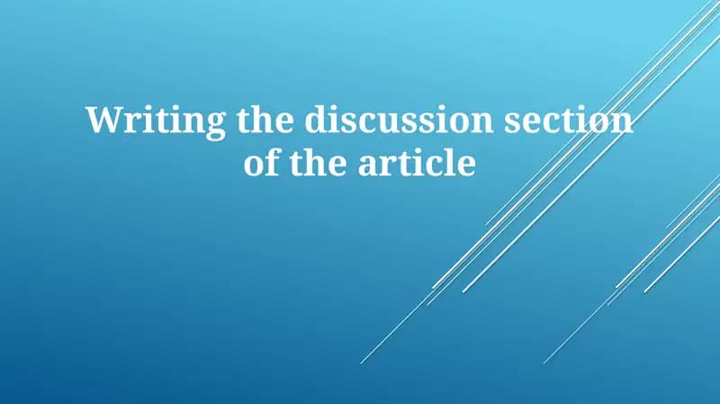 Discussion section of an article